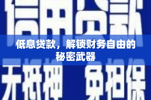 横栏低息贷款，解锁财务自由的秘密武器