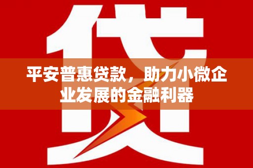 横栏平安普惠贷款，助力小微企业发展的金融利器