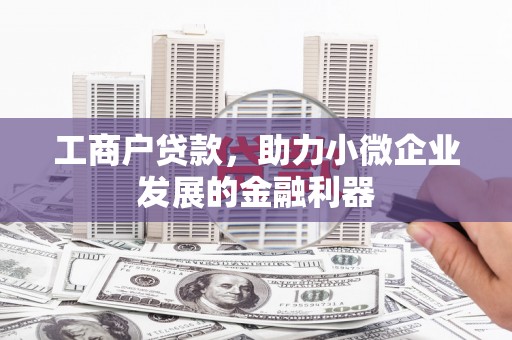 横栏工商户贷款，助力小微企业发展的金融利器
